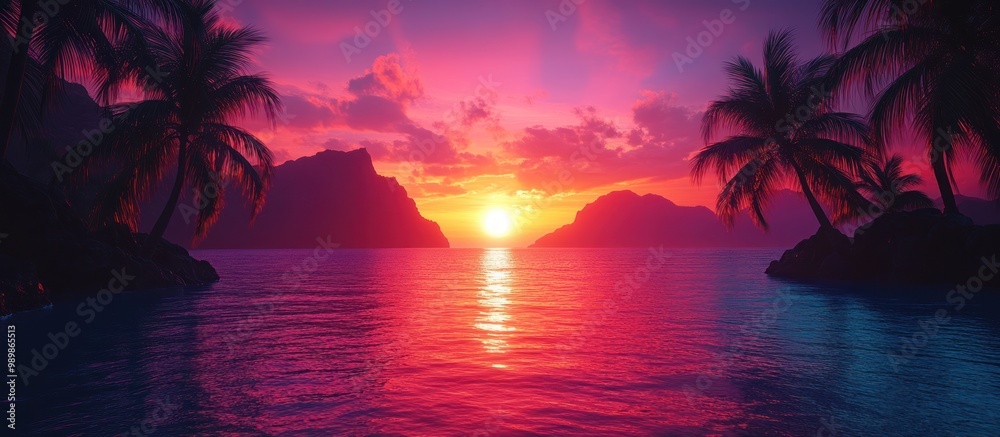 Tropical Sunset over the Ocean Tropical Sunset over the Ocean