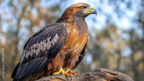 Majestic Eagle Perched on a Branch photo