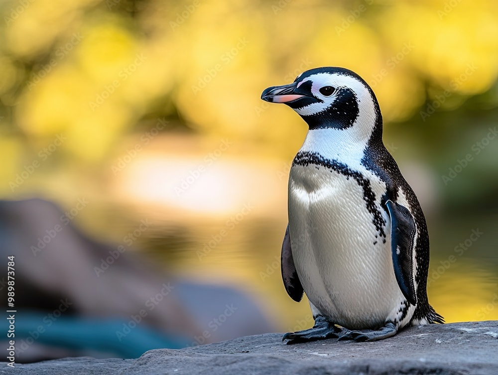 Fototapeta premium penguin isolated on abstract background