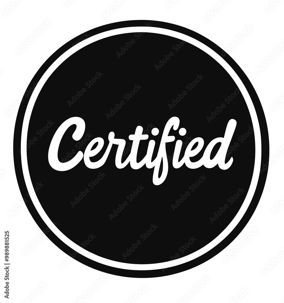A sleek, minimalist badge featuring the word Certified prominently displayed, perfect for use in various professional contexts and certifications A sleek, minimalist badge featuring the word Certified prominently displayed, perfect for use in various professional contexts and certifications