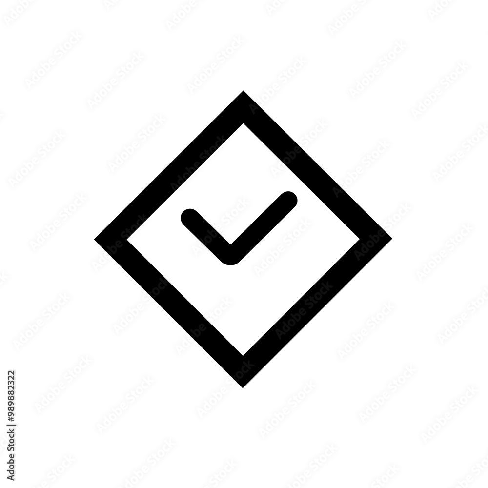 A minimalist black icon representing clearance, showcasing a checkmark within a diamond shape, ideal for websites and user interfaces to indicate approval A minimalist black icon representing clearance, showcasing a checkmark within a diamond shape, ideal for websites and user interfaces to indicate approval