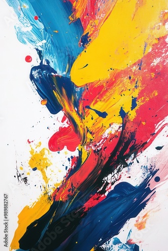 A vivid abstract painting with bold