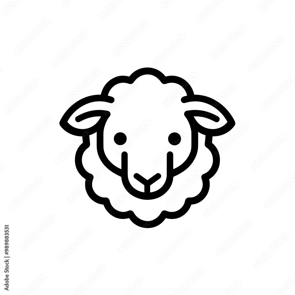 This minimalist sheep icon features a simple line drawing, making it perfect for use in logos, educational materials, or creative projects focusing on animals This minimalist sheep icon features a simple line drawing, making it perfect for use in logos, educational materials, or creative projects focusing on animals