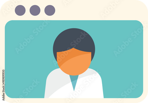Doctor is attending an online medical consultation through a computer application