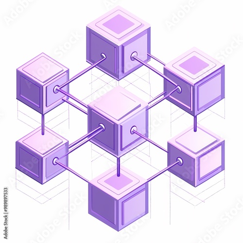 Isometric Digital Blockchain Connection with Cubes