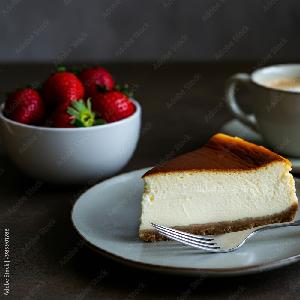 Decadent Cheesecake Slice with a Fork Decadent Cheesecake Slice with a Fork