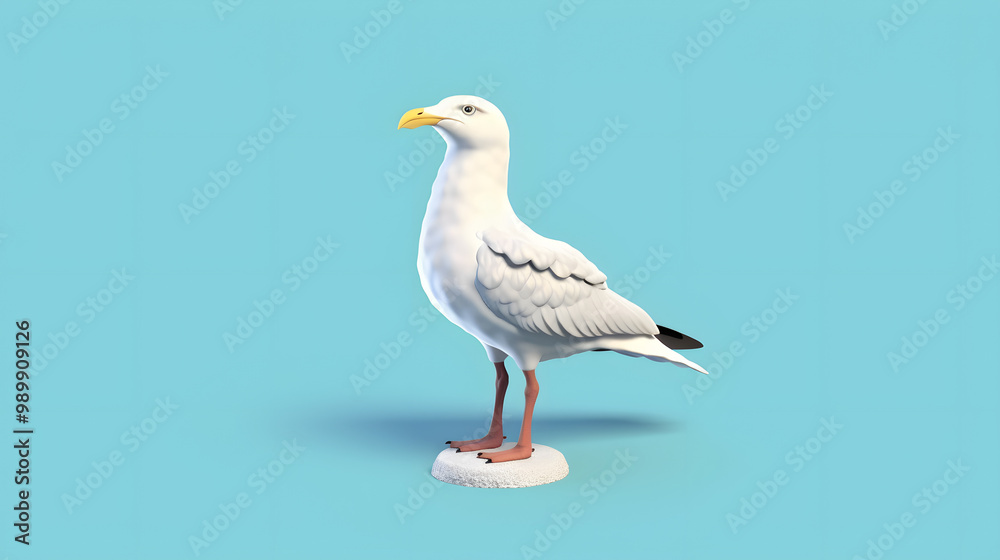 Fototapeta premium Seagull 3D Cartoon