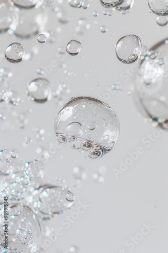 Wallpaper Mural Close-up of bubbles rising in clear water on a white background. Torontodigital.ca