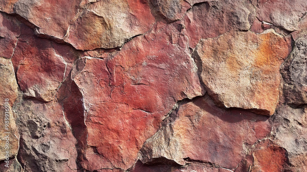 Rustic red stone wall texture with matte finish, ideal for background or design elements. The rough and uneven surface creates a natural and earthy feel. Rustic red stone wall texture with matte finish, ideal for background or design elements. The rough and uneven surface creates a natural and earthy feel.