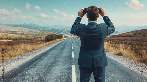 Businessman Gazing into the...