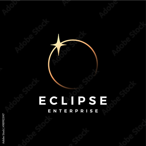 moon eclipse logo vector icon illustration