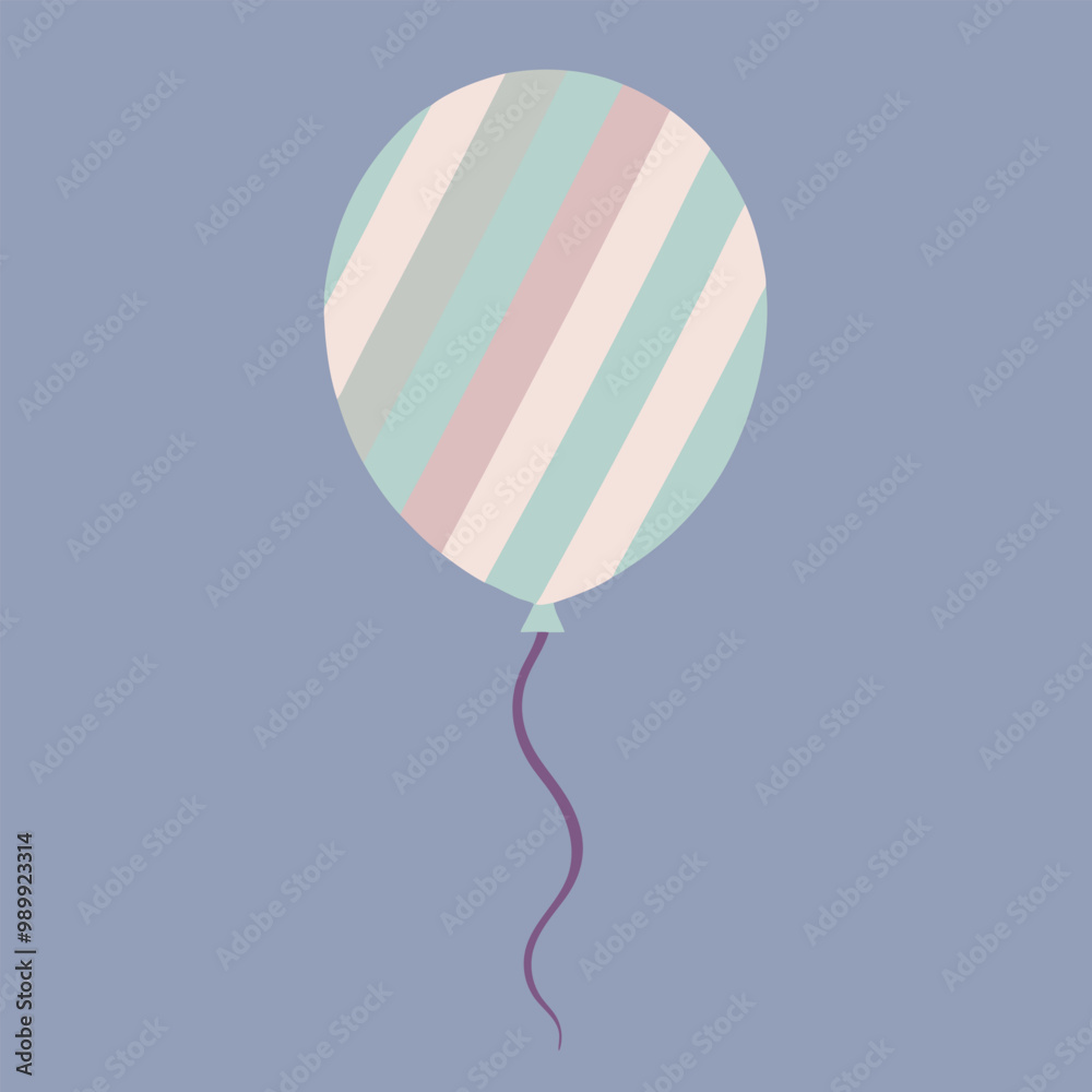       A simple balloon with stripes vector illustration.
