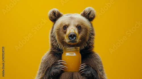 Honey Bear: A playful brown...