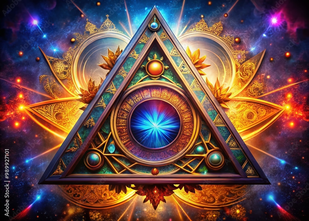 custom made wallpaper toronto digitalIntricate Alchemical Symbols Triangle Featuring Classic Elements and Mystical Designs for Study