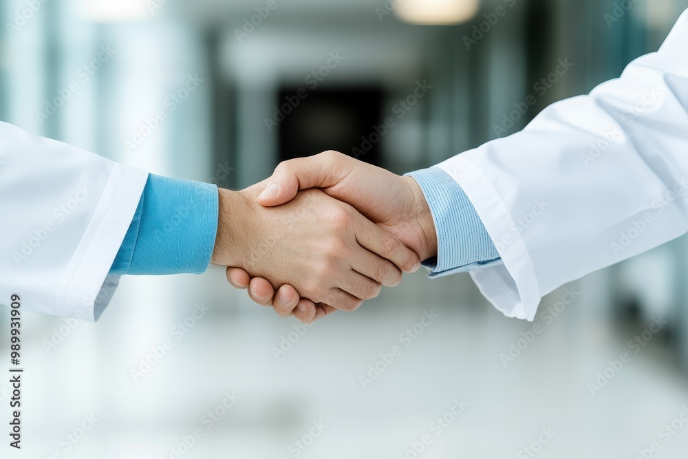 Handshake between medical professionals Handshake between medical professionals