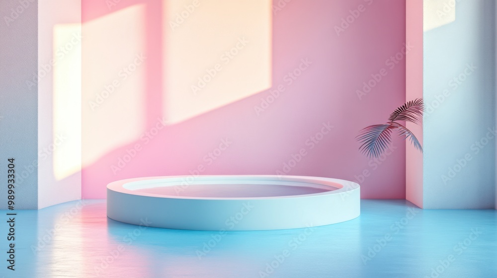 3D illustration, white round podium, pastel background and floor, beautiful, cute, suitable for displaying products, helping in designing various media. 3D illustration, white round podium, pastel background and floor, beautiful, cute, suitable for displaying products, helping in designing various media.