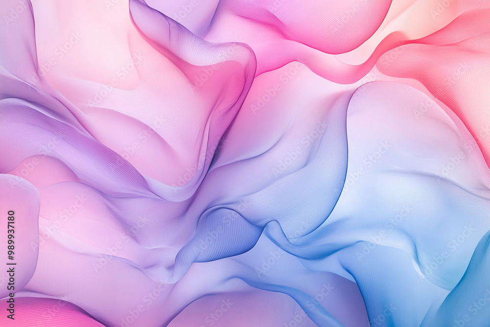 Obraz premium Abstract Liquid Shapes in Soft Pastel Tones with Smooth Blending, Inviting a Sense of Tranquility and Relaxation