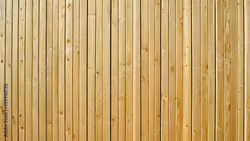 Vertical wooden slats create a sleek, modern surface for facades, made from natural beige pine timber.