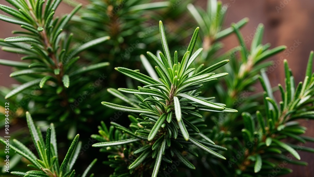 Fresh rosemary with needle like green leaves closeup Fresh rosemary with needle like green leaves closeup