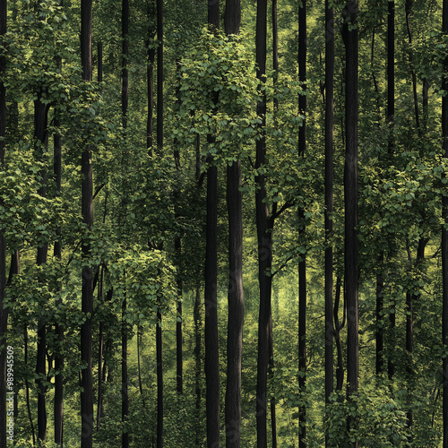 Seamless, Repeating Forest Tall Tree Pattern Design