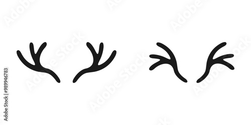 deer antler vector logo design, deer antler icon editable, illustration, symbol
