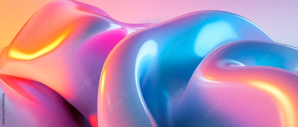 Abstract Colorful Shapes - Pink Blue and Yellow Abstract Colorful Shapes - Pink Blue and Yellow
