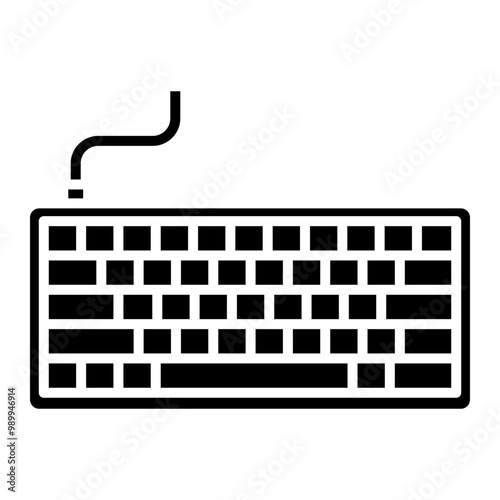 Illustration of Wired Keyboard Glyph Icon