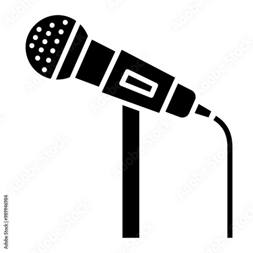 Illustration of Microphone Glyph Icon