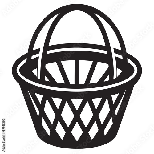 Handcraft basket silhouette vector isolated on a white background