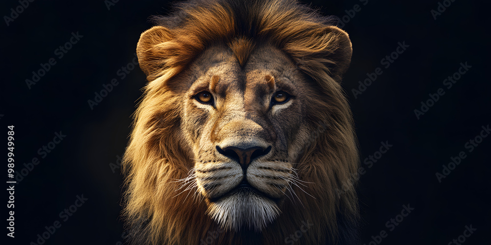 Naklejka premium Golden Mane Lion Profile View