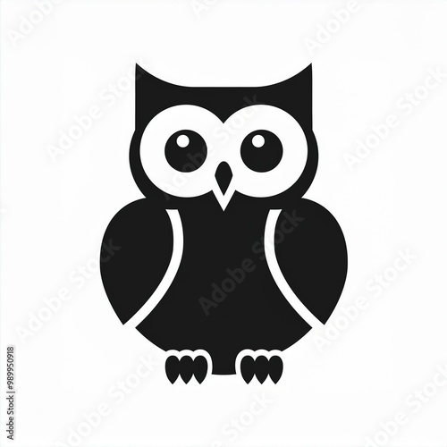 owl black icon isolated on white