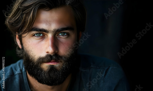 Closeup portrait of smiling half naked man 30s having bristle looking