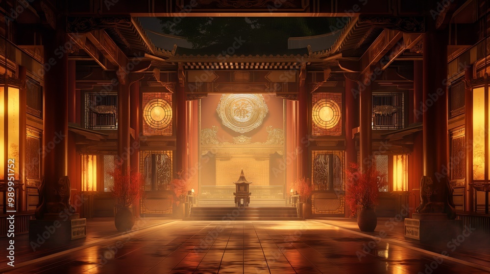 Obraz premium anime background of kingdom 's lobby