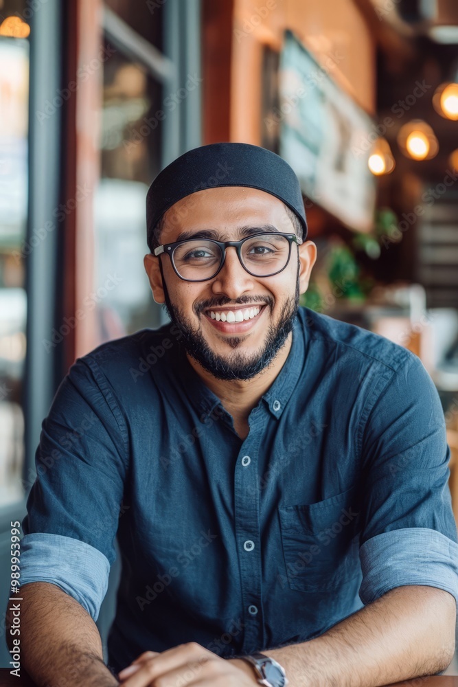Fototapeta premium A Muslim Startup Founder Creates An Online Course To Teach Others About Starting A Business. They Cover Essential Topics And Share Resources, Generative AI