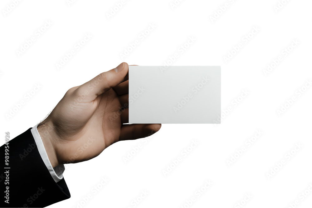 Fototapeta premium Blank Business Card Mockup - Hand Holding a Clean Design