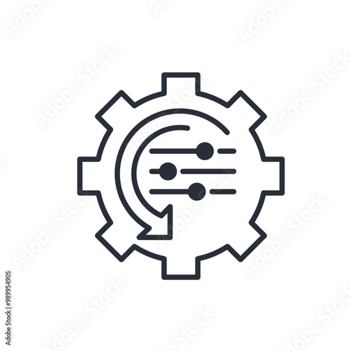 Equipment, device with control panel. Vector linear icon isolated on white background. photo