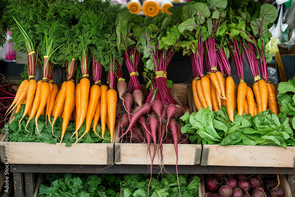 Φωτογραφία Organic Abundance: A Farmers Market Stall Filled with a Variety of Fresh, Colorf