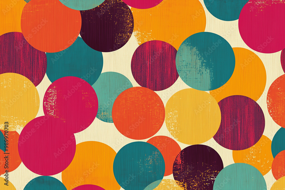 Pop Art-Inspired Circles and Dots in Bright Retro Colors: A Bold and Playful Visual Experience Pop Art-Inspired Circles and Dots in Bright Retro Colors: A Bold and Playful Visual Experience