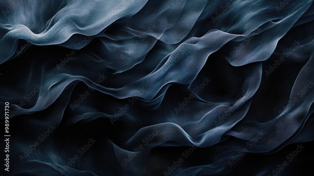 Abstract dark waves with subtle hints of color weaving through the shadows. Abstract dark waves with subtle hints of color weaving through the shadows.