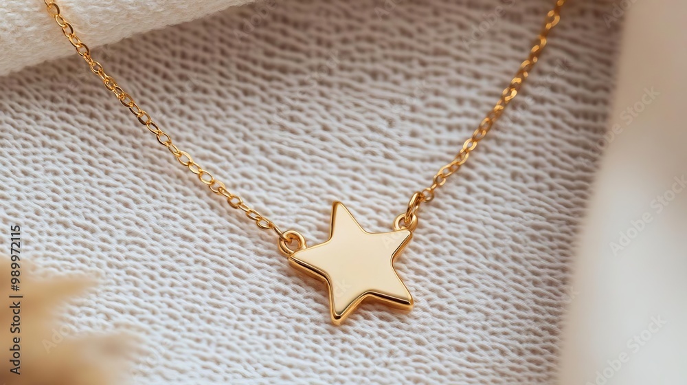 Dainty star necklace, gold-plated chain, celestial and handcrafted