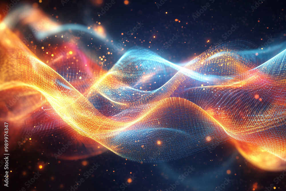 Futuristic Energy Waves Pulsing Through Abstract Digital Realm in Sci-Fi Artwork Futuristic Energy Waves Pulsing Through Abstract Digital Realm in Sci-Fi Artwork