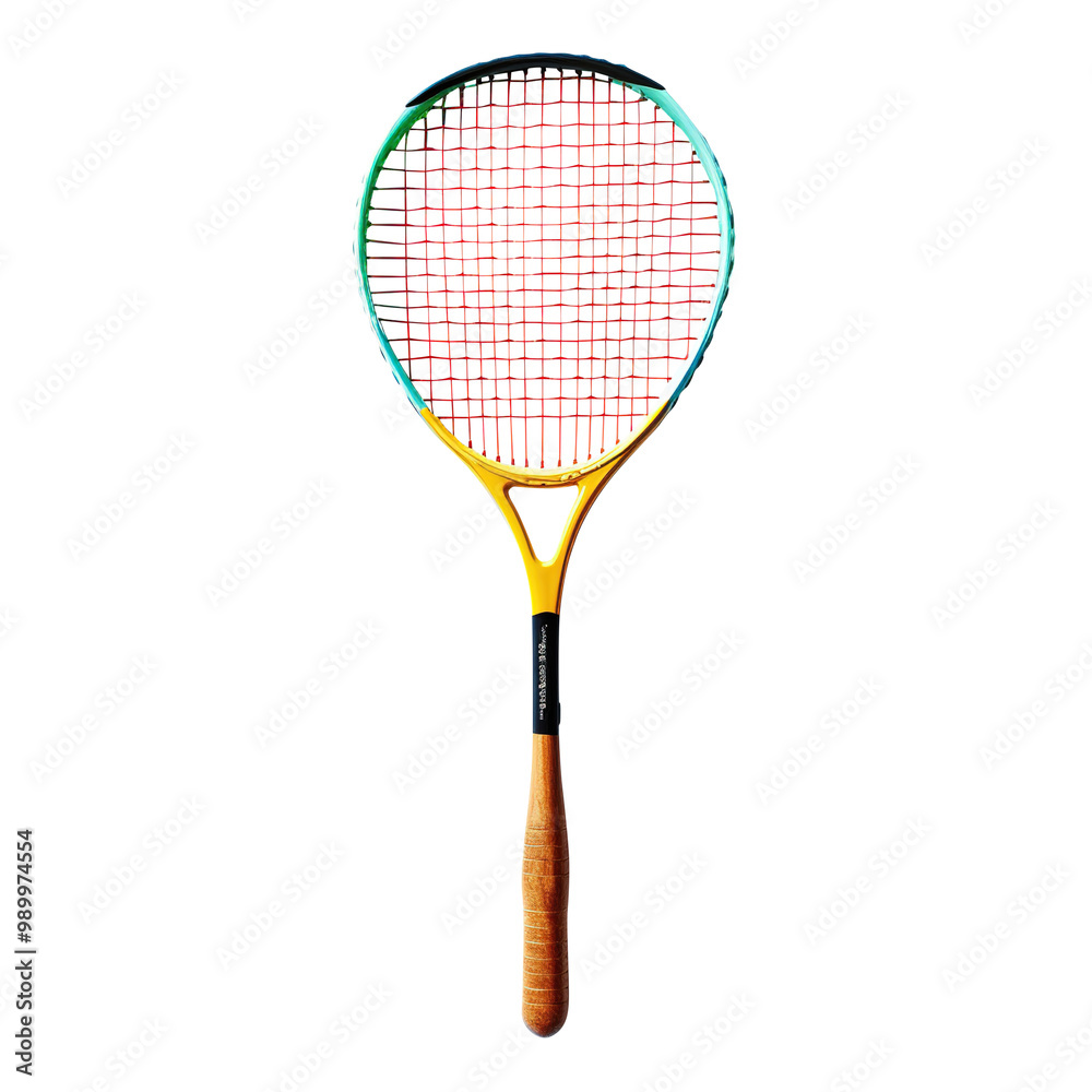 badminton racket and shuttlecock on transparent background, clipping path, png, 