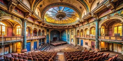 Stunning Architectural Details of an Abandoned Old Theatre with Vintage Charm and Nostalgic Atmosphere photo