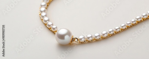 Pearl and gold necklace, delicate and timeless, handcrafted with a modern twist