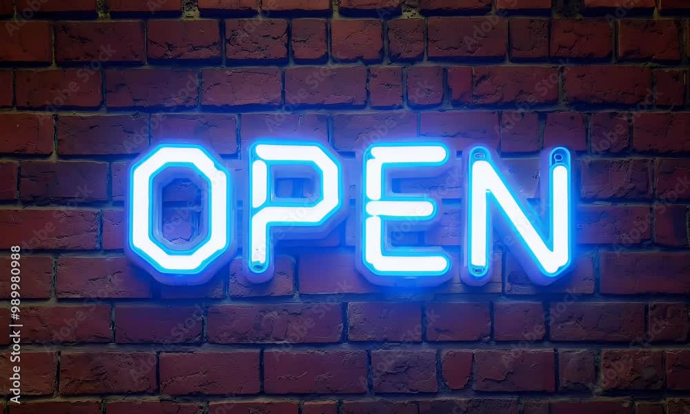 Video of a neon signboard that says Video of a neon signboard that says