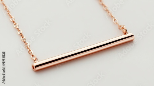 Rose gold bar necklace, minimalist and elegant, handcrafted for a refined style