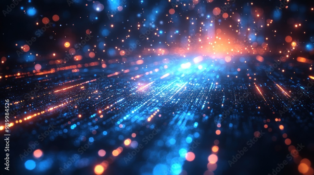 Fototapeta premium Abstract Digital Art with Glowing Lights