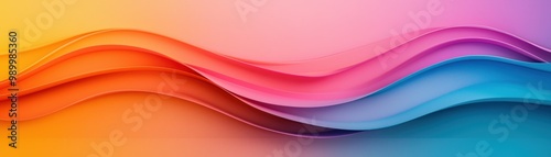 A vibrant and colorful abstract background featuring smooth waves in hues of orange, pink, and blue, perfect for any creative project.