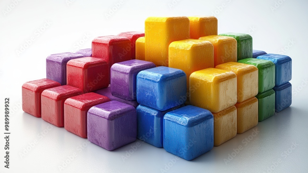 Obraz premium Colorful Stacked Cubes