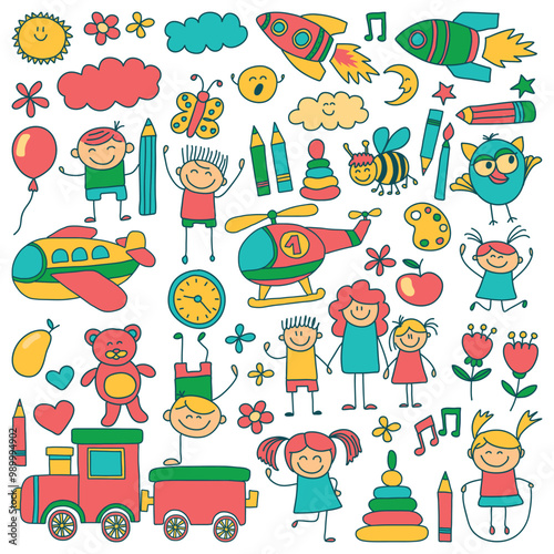 toys collection graphic illustration doole style